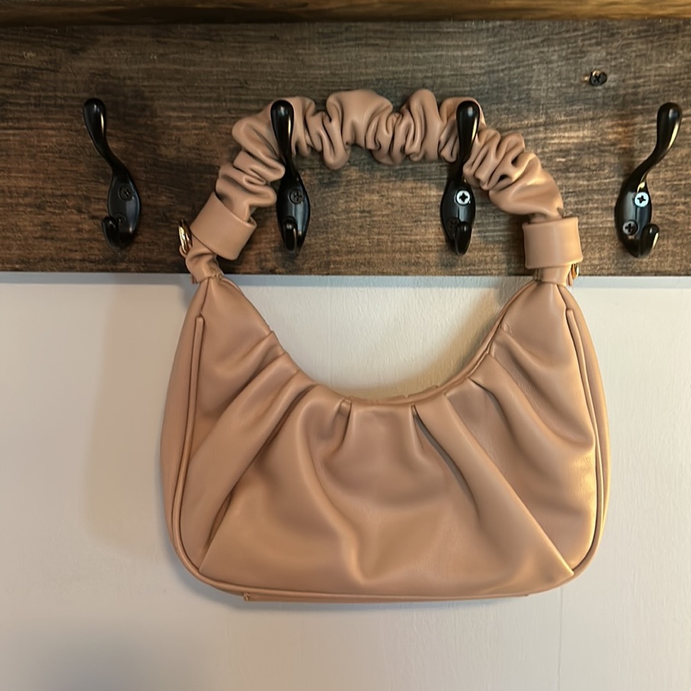 Tan Vegan Leather Shoulder Bag